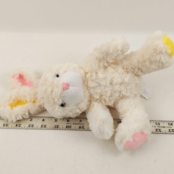 Cuddle Barn Bunny Rabbit Pink Yellow Fuzzy Stuffed Animal Plush Spring Easter - Picture 2 of 10